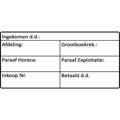administratie stempel, nr.2114, afmeting: 70mm x 35mm