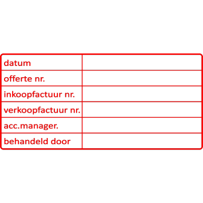 administratie stempel, nr.2115, afmeting: 70mm x 35mm
