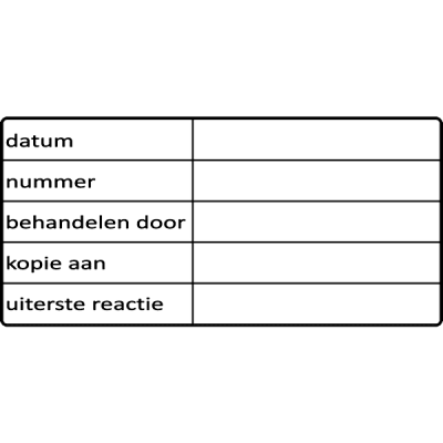 administratie stempel, nr.2120, afmeting: 70mm x 35mm