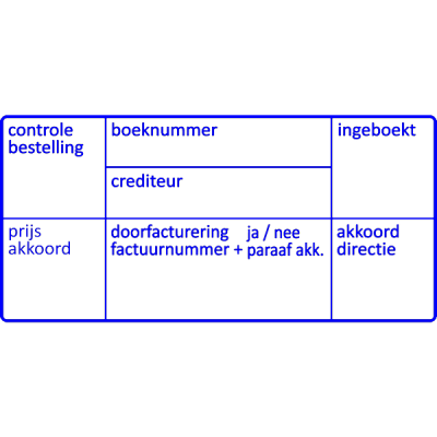 administratie stempel, nr.2127, afmeting: 70mm x 35mm