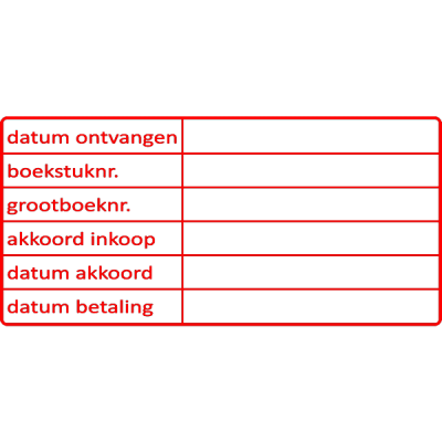 boekhoud stempel, nr.2129, afmeting: 70mm x 35mm