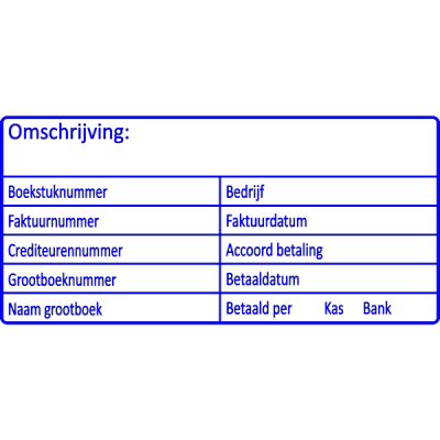 boekhoud stempel, nr.2130, afmeting: 70mm x 35mm