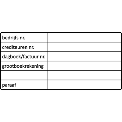 boekhoud stempel, nr.2132, afmeting: 70mm x 35mm