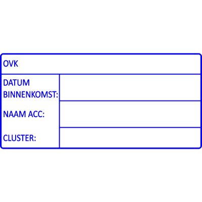 administratie stempel, nr.2138, afmeting: 70mm x 35mm