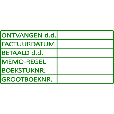 boekhoud stempel, nr.2139, afmeting: 70mm x 35mm