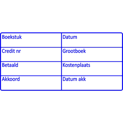 boekhoud stempel, nr.2142, afmeting: 70mm x 35mm
