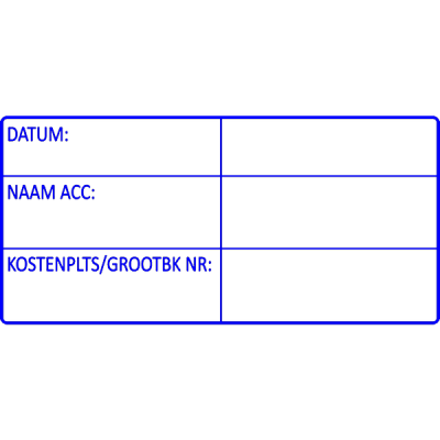 boekhoud stempel, nr.2147, afmeting: 70mm x 35mm