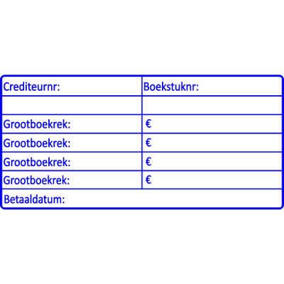boekhoud stempel, nr.2150, afmeting: 70mm x 35mm