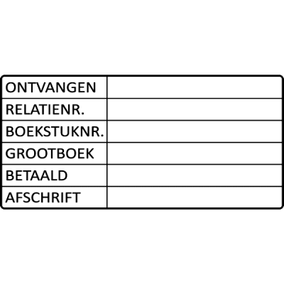 boekhoud stempel, nr.2151, afmeting: 70mm x 35mm