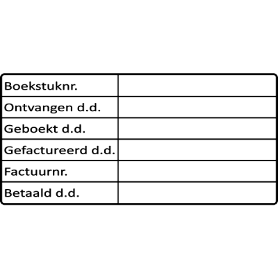 boekhoud stempel, nr.2154, afmeting: 70mm x 35mm