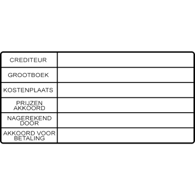 administratie stempel, nr.2155, afmeting: 70mm x 35mm