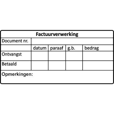 administratie stempel, nr.2166, afmeting: 70mm x 35mm