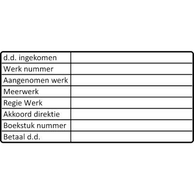 administratie stempel, nr.2171, afmeting: 70mm x 35mm