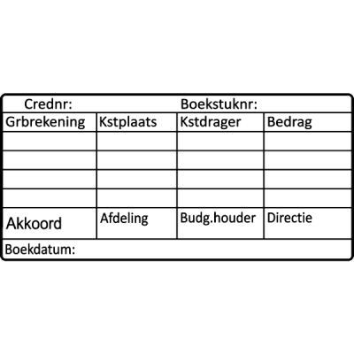 administratie stempel, nr.2183, afmeting: 70mm x 35mm