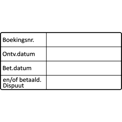 boekhouding stempel, nr.2189, afmeting: 70mm x 35mm