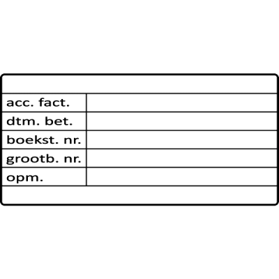 administratie stempel, nr.2195, afmeting: 70mm x 35mm