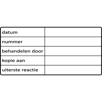 administratie stempel, nr.2200, afmeting: 70mm x 35mm