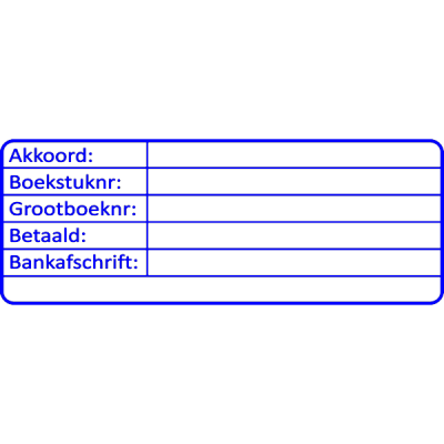 boekhouding stempel, nr.3000, afmeting: 70mm x 30mm
