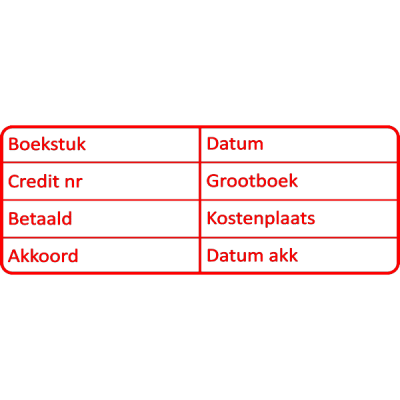 boekhouding stempel, nr.3004, afmeting: 70mm x 30mm