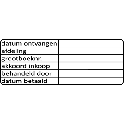 administratie stempel, nr.3034, afmeting: 70mm x 30mm