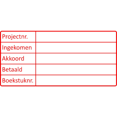 project stempel, nr.2102, afmeting: 70mm x 35mm