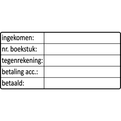 boekhoud stempel, nr.2106, afmeting: 70mm x 35mm