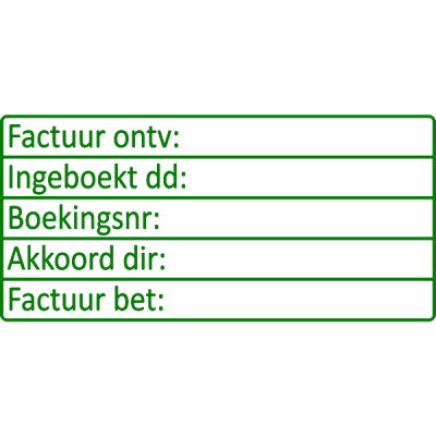 boekhoud stempel, nr.2108, afmeting: 70mm x 35mm