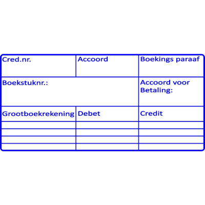 boekhoud stempel, nr.2110, afmeting: 70mm x 35mm