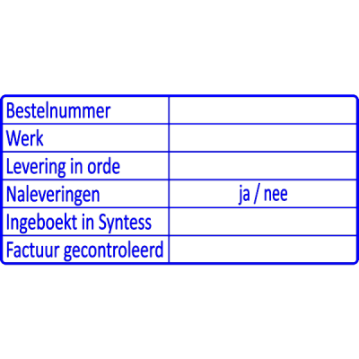 administratie stempel, nr.2111, afmeting: 70mm x 35mm