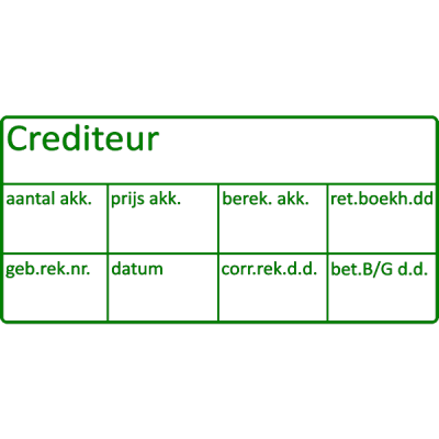 boekhoud stempel, nr.2113, afmeting: 70mm x 35mm