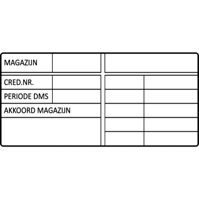 magazijn stempel, nr.2125, afmeting: 70mm x 35mm