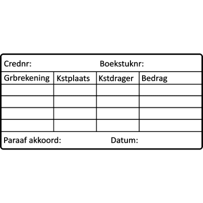 boekhoud stempel, nr.2131, afmeting: 70mm x 35mm