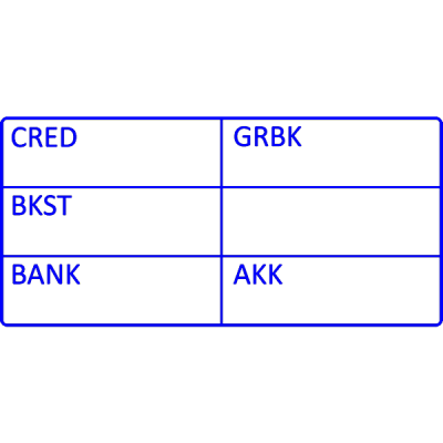 boekhoud stempel, nr.2143, afmeting: 70mm x 35mm