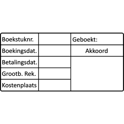 boekhoud stempel, nr.2144, afmeting: 70mm x 35mm