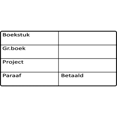 boekhoud stempel, nr.2158, afmeting: 70mm x 35mm