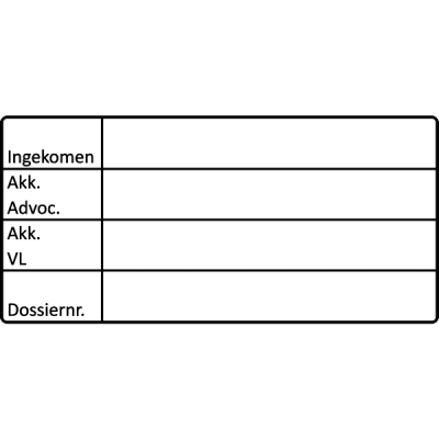 administratie stempel, nr.2184, afmeting: 70mm x 35mm
