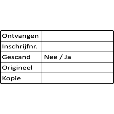 administratie stempel, nr.2188, afmeting: 70mm x 35mm