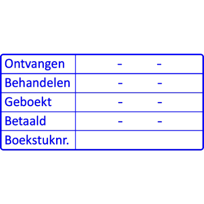 boekhouding stempel, nr.2192, afmeting: 70mm x 35mm