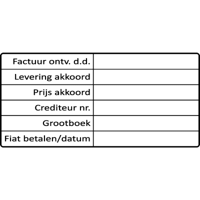 boekhouding stempel, nr.2198, afmeting: 70mm x 35mm