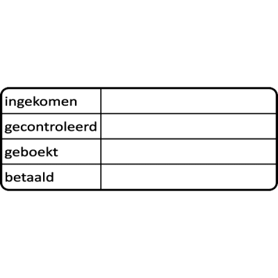 administratie stempel, nr.3033, afmeting: 70mm x 30mm