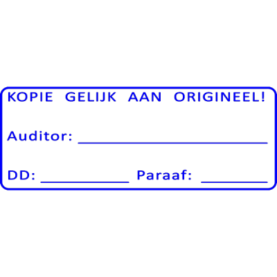 controle stempel, nr.3036, afmeting: 70mm x 30mm