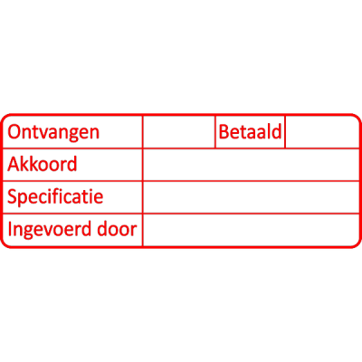 administratie stempel, nr.3037, afmeting: 70mm x 30mm